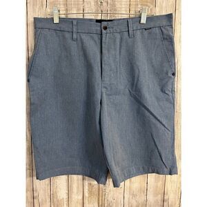 Hurley Chino Men's Blue Grey Flat Front Shorts Size 34